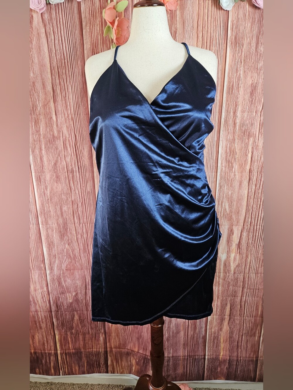 Speechless Satin Ruched Side Mini Dress Plus Size 16W